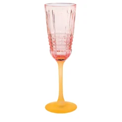 Set di 6 flute Londra rosa con base satinata arancione