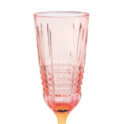 Set di 6 flute Londra rosa con base satinata arancione