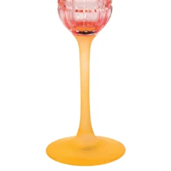 Set di 6 flute Londra rosa con base satinata arancione