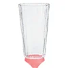 Set di 6 flutes Velvet trasparenti con base rosa satinata
