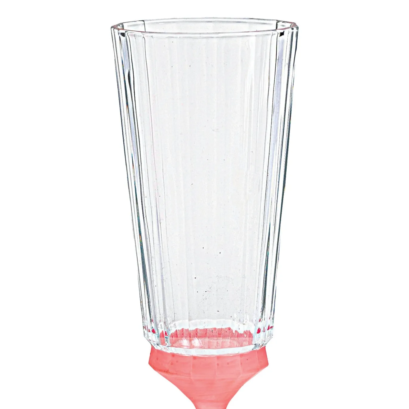 Set di 6 flutes Velvet trasparenti con base rosa satinata