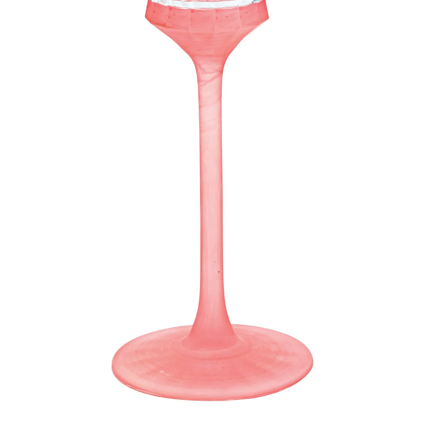 Set di 6 flutes Velvet trasparenti con base rosa satinata
