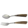 Set di forchetta e cucchiaio in corno di bue per insalata