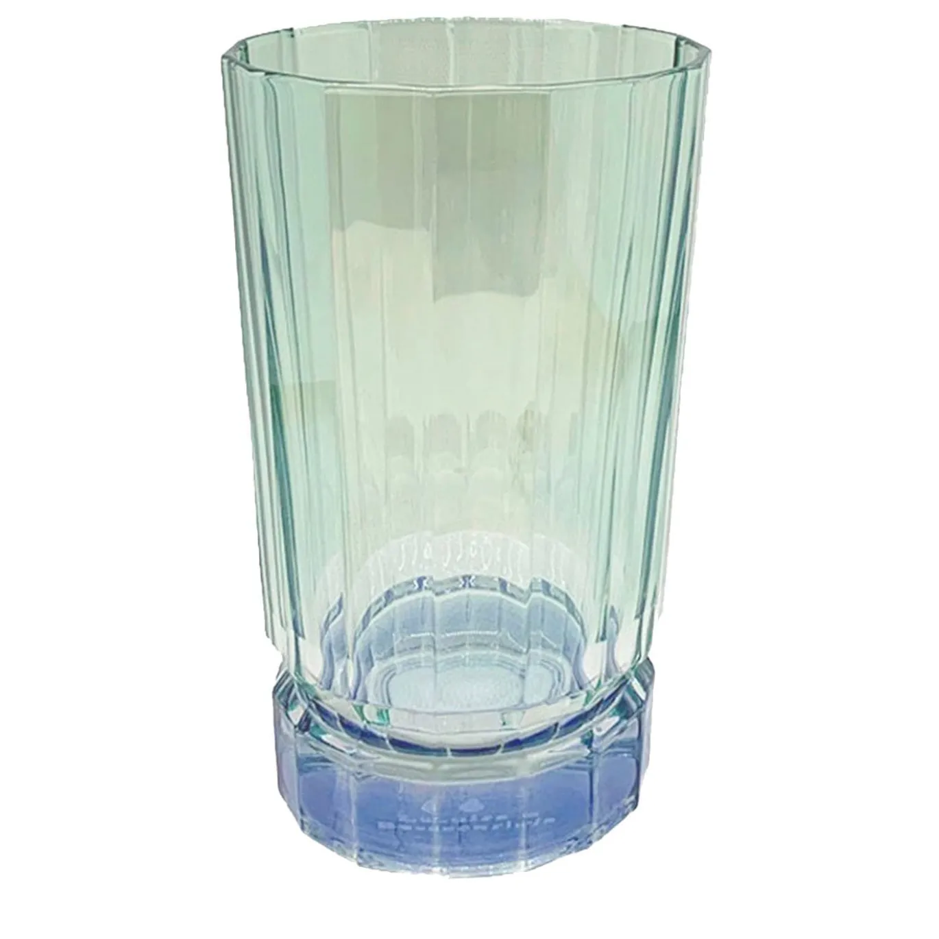 Set di 2 grandi bicchieri tumbler blu-verdi con base di Duccio