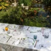 Set di 4 lussuosi tovaglioli di puro lino bianco con frange a mano