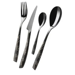 Set di 24 pezzi di argenteria Lady Nero