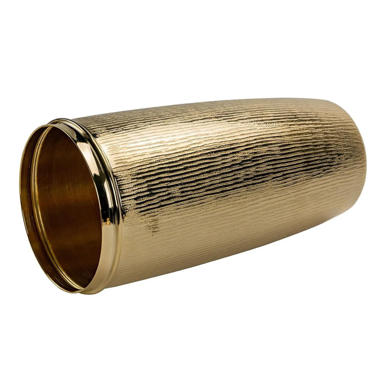Set di 2 pezzi di shaker e miscelatore in ottone placcato oro con texture Cortex