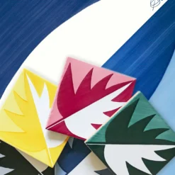 Set di 25 piastrelle gialle Blu Ponti Decorazione Tipo 29 di Gio Ponti