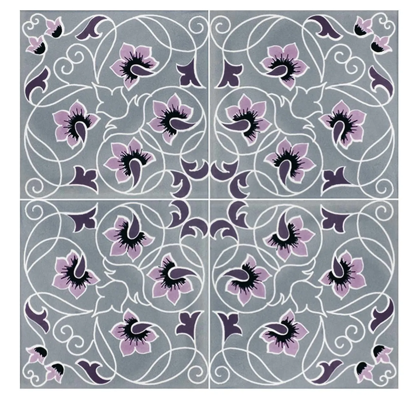 Set di 25 piastrelle Piandarca collezione Fiori Scuri