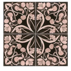 Set di 25 piastrelle Polvica Manganese Collezione Fiori Scuri