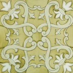Set di 25 piastrelle Recamone Verde Collezione Fiori Scuri