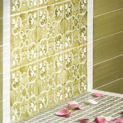 Set di 25 piastrelle Recamone Verde Collezione Fiori Scuri