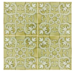 Set di 25 piastrelle Recamone Verde Collezione Fiori Scuri