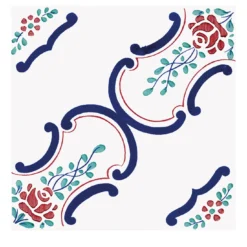 Set di 25 piastrelle Riedizioni Tradizione Tipo Rose Antiche