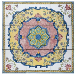 Set di 9 piastrelle Rosone Caprile
