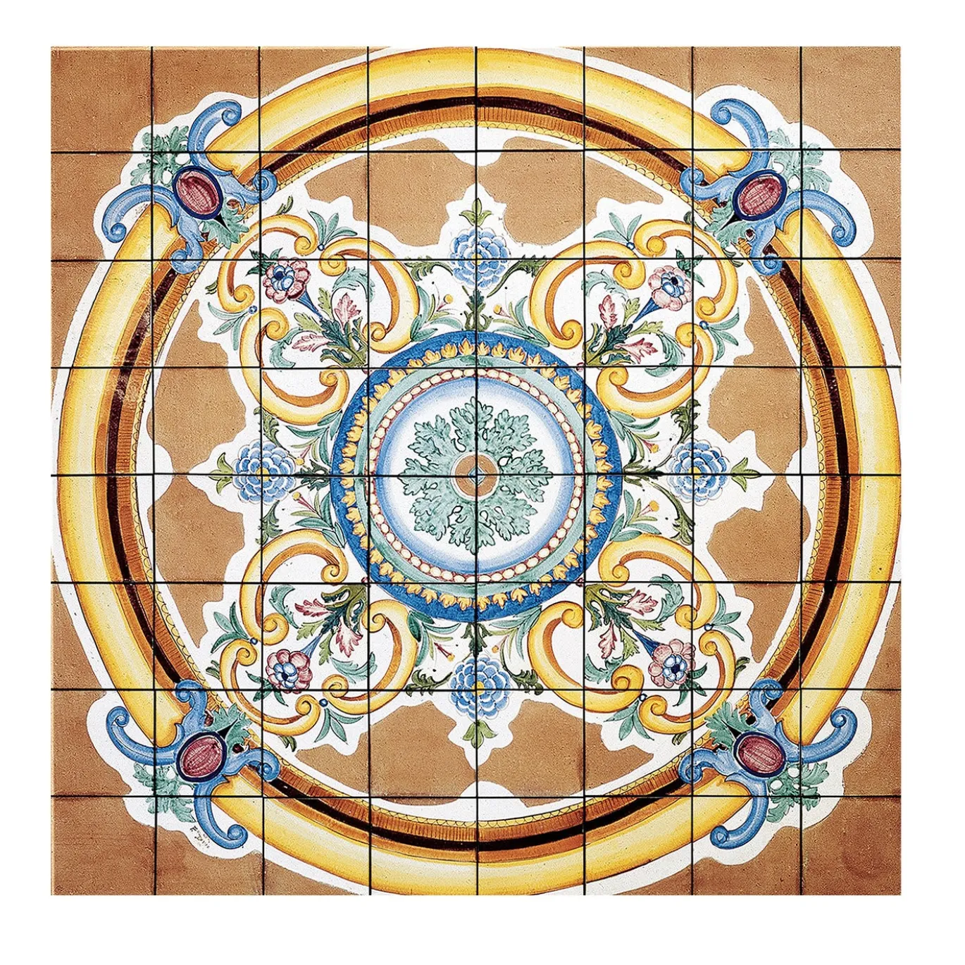 Set di 64 piastrelle Rosone Gavitella