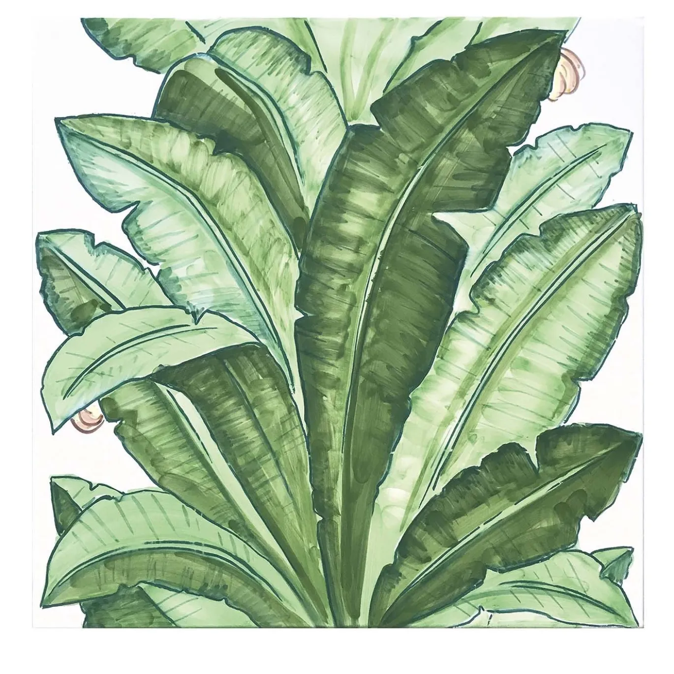 Set di 4 piastrelle Verde Verticale Jungle