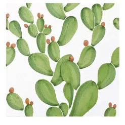 Set di 4 piastrelle Verde Verticale Cactus