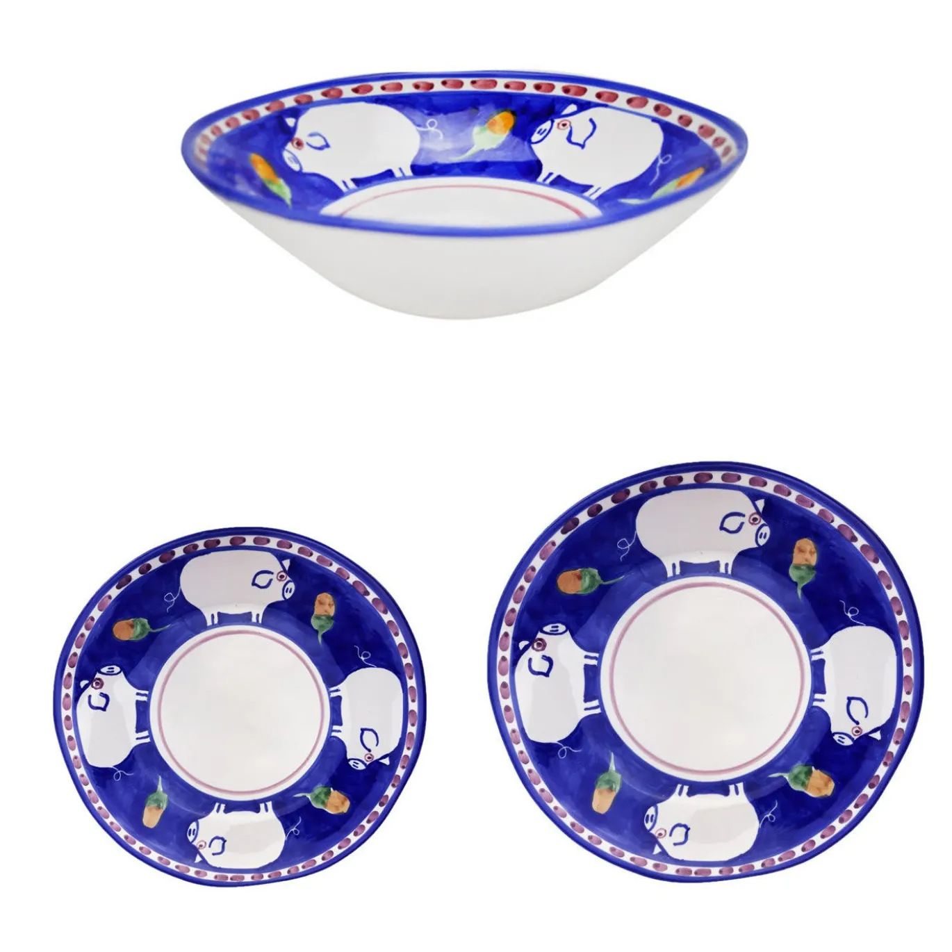 Set di piatti blu Cortile 18 pezzi