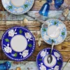 Set di piatti blu Poseidon da 18 pezzi