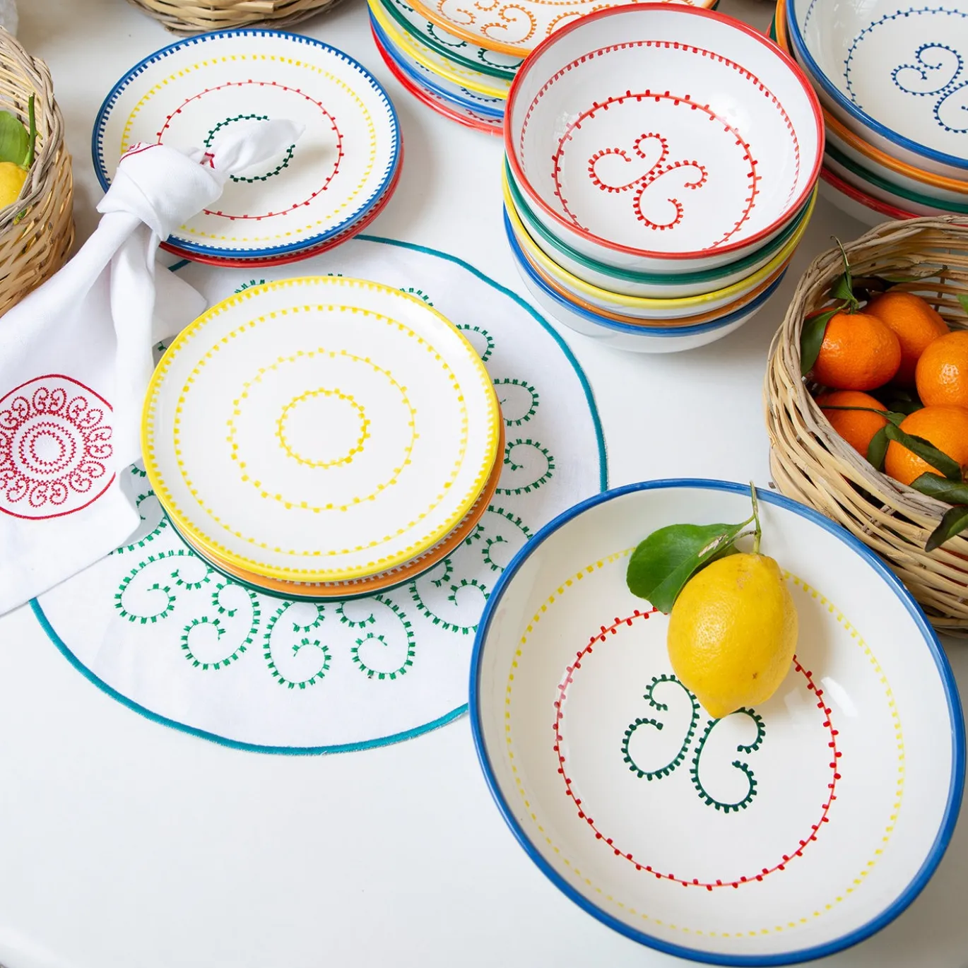 Set di 4 piatti da cena in ceramica multicolore Luminaria