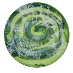 Set di 4 piatti da cena in ceramica con motivo in marmo verde