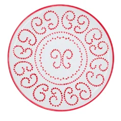Set di 4 piatti da cena in ceramica rossa Luminaria