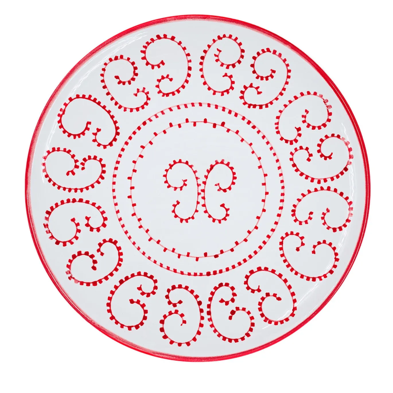 Set di 4 piatti da cena in ceramica rossa Luminaria