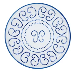 Set di 4 piatti da cena in ceramica blu Luminaria