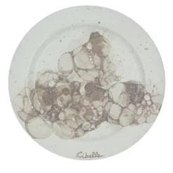 Set di 4 piatti da cena in ceramica con motivo in marmo avorio