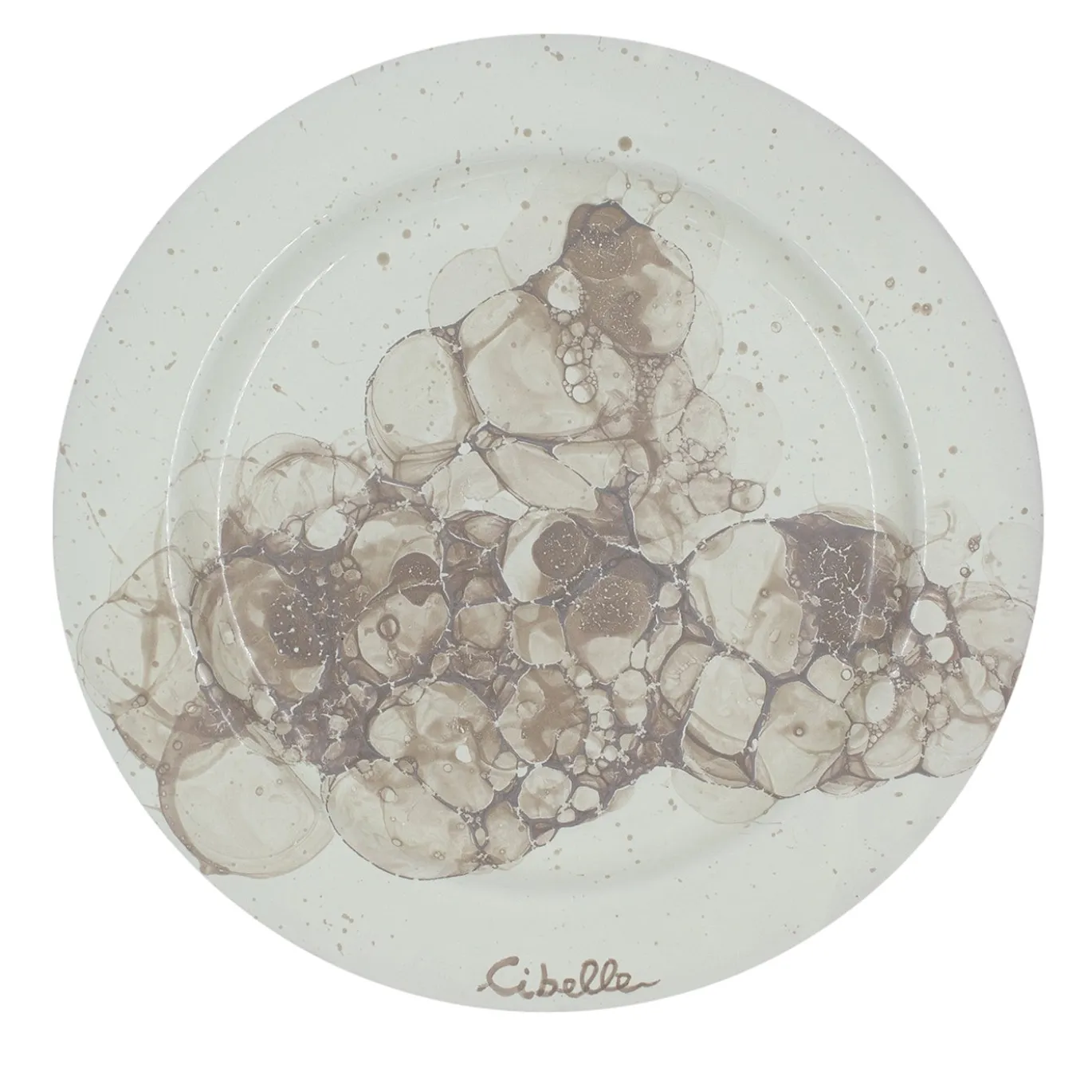Set di 4 piatti da cena in ceramica con motivo in marmo avorio