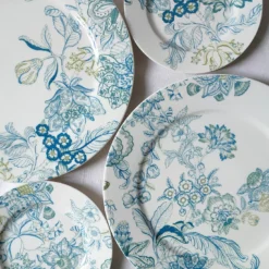 Set di 2 piatti da cena in porcellana Florian azzurro