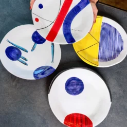 Set di 6 piatti da cena irregolari