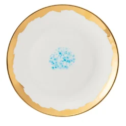 Set di 2 piatti da dessert bianchi con bordo a goccia Celestial
