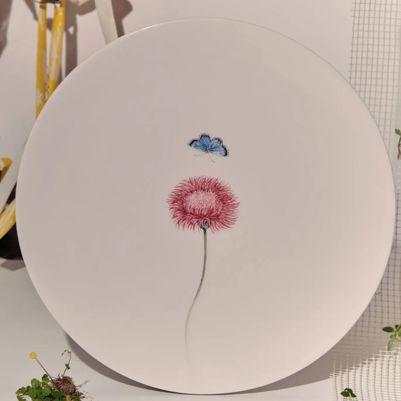 Set di 12 Piatti da Dessert Bloom in Ceramica Bianca