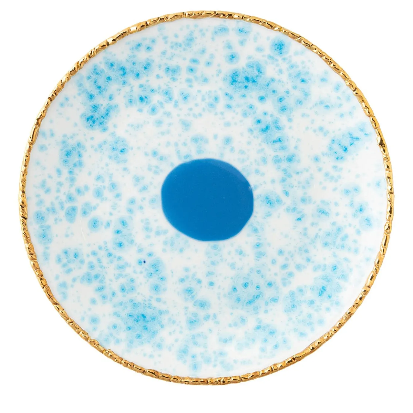 Set di 2 piatti da dessert blu Celestial con bordo screziato