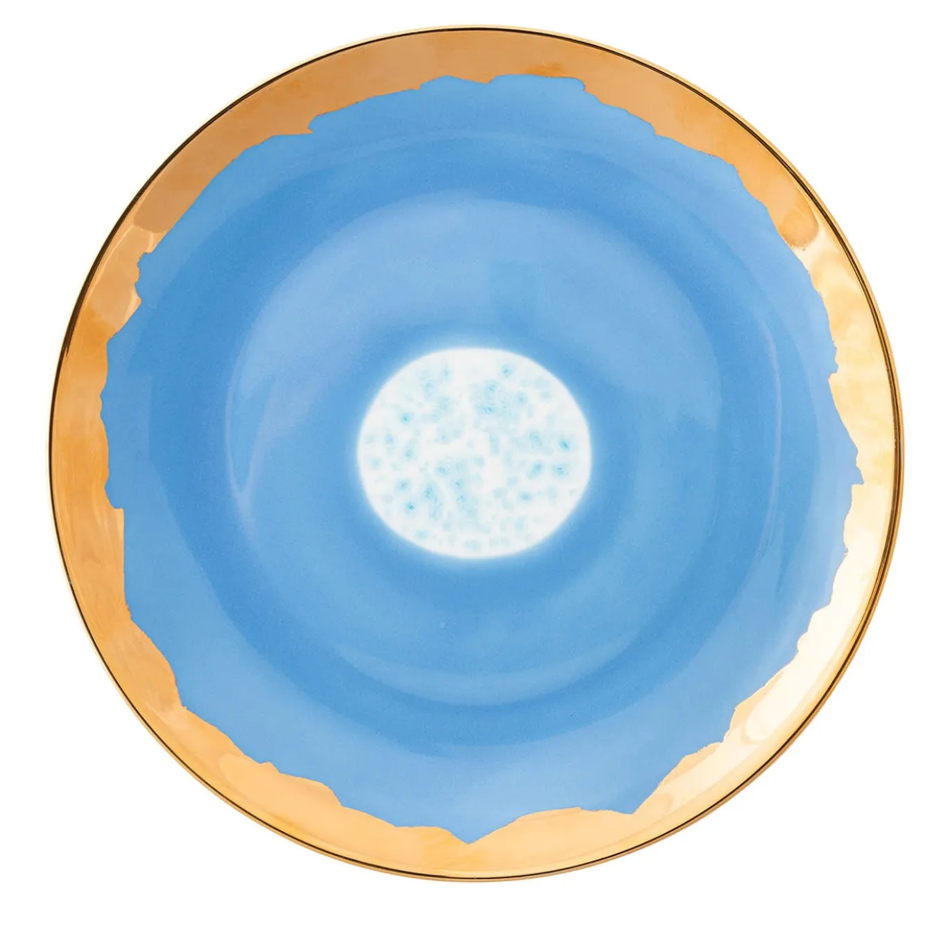 Set di 2 piatti da dessert blu con bordo frastagliato Celestial