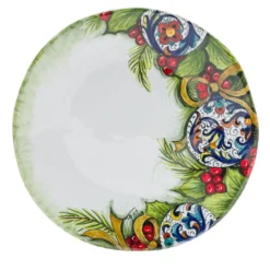 Set di 2 piatti da dessert Christmas con decoro Ricco Deruta
