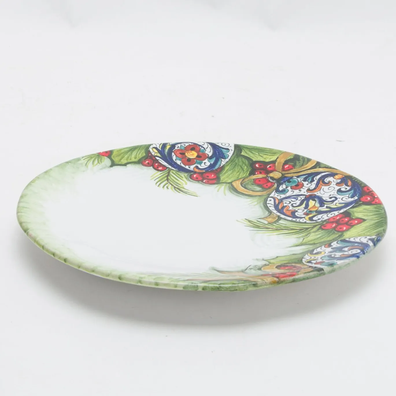 Set di 2 piatti da dessert Christmas con decoro Ricco Deruta
