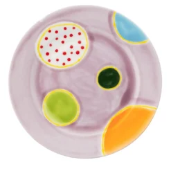 Set di 2 piatti da dessert con bordo prugna