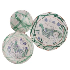 Set di 4 piatti da dessert in ceramica Pavone