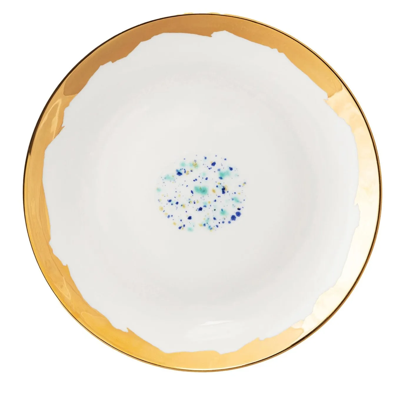 Set di 2 piatti da dessert in marmo blu e bianco con bordo a goccia