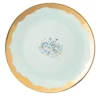 Set di 2 piatti da dessert in marmo blu e turchese con bordo a goccia