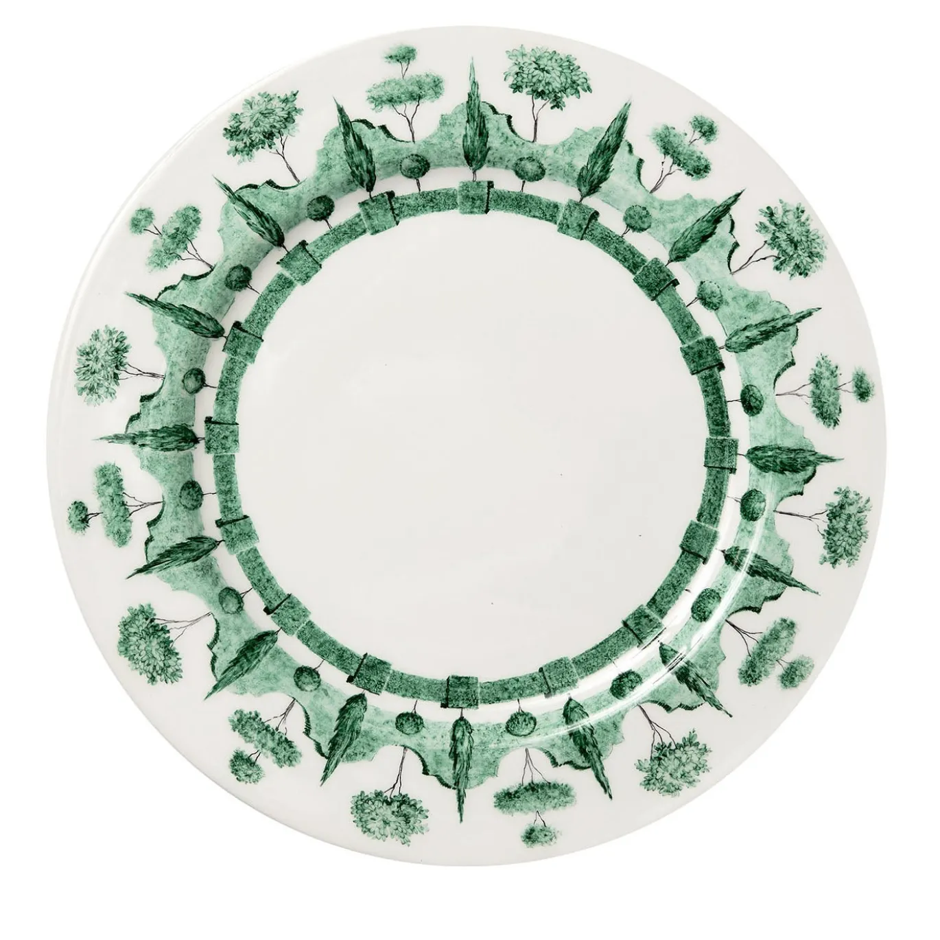 Set di 4 piatti da dessert Jardin à l'Italienne in ceramica verde