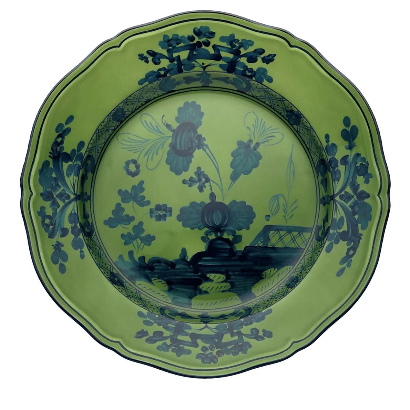 Set di 6 Piatti da Dessert Oriente Italiano Malachite in Porcellana Verde