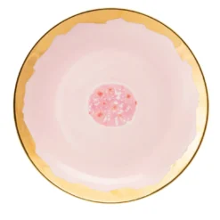 Set di 2 piatti da dessert rosa Berry con bordo a goccia