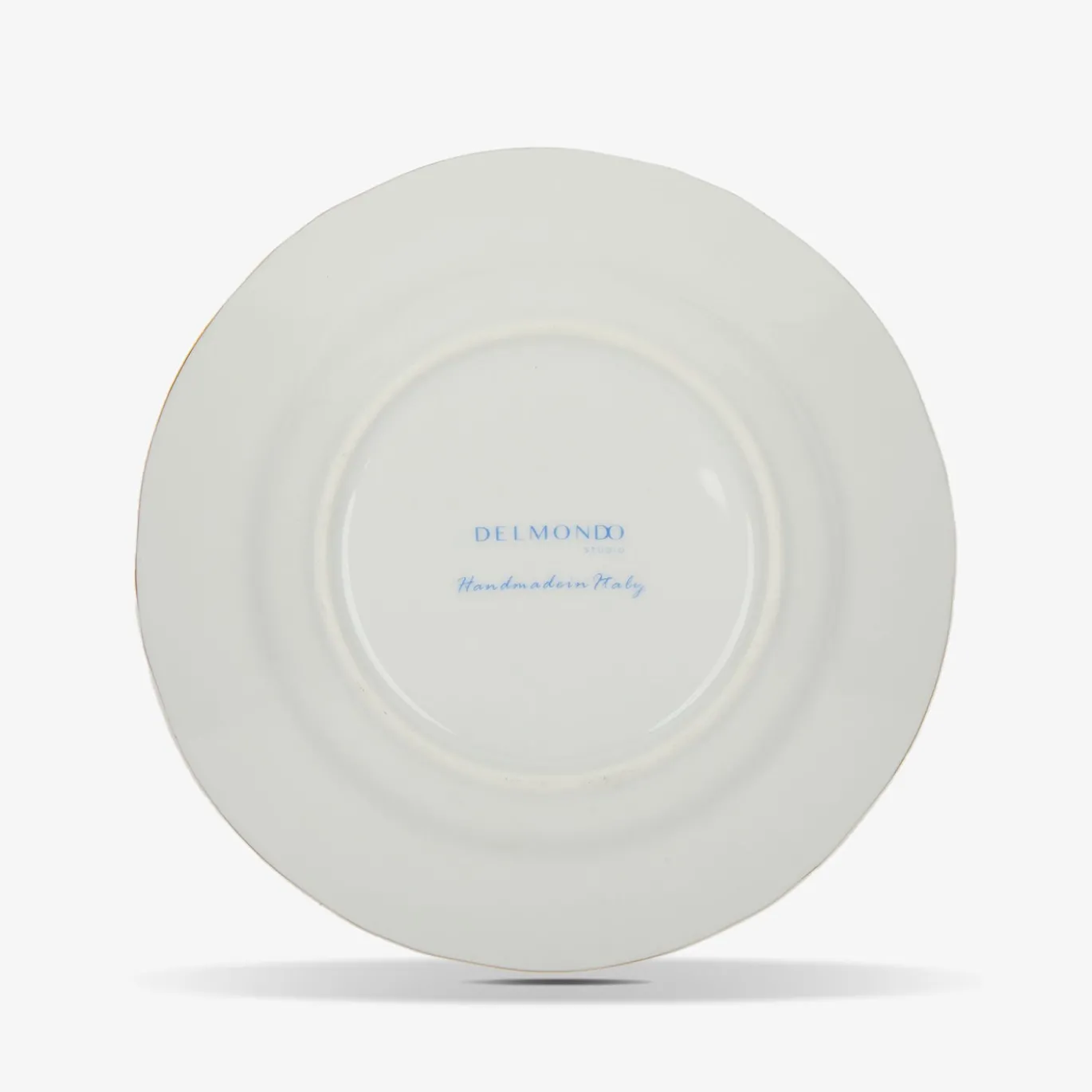Set di 6 piatti da dessert Rosa Nuvola in porcellana e oro realizzati a mano
