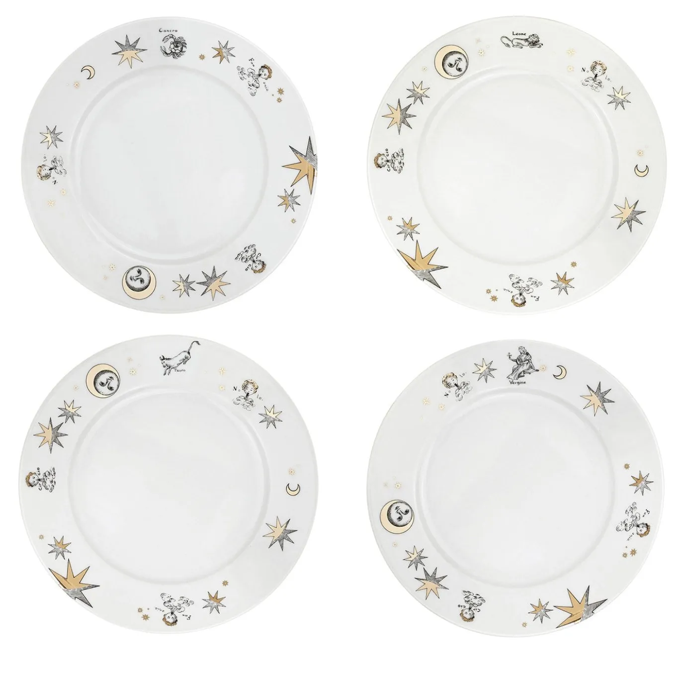Set di 12 piatti da frutta Astronomici
