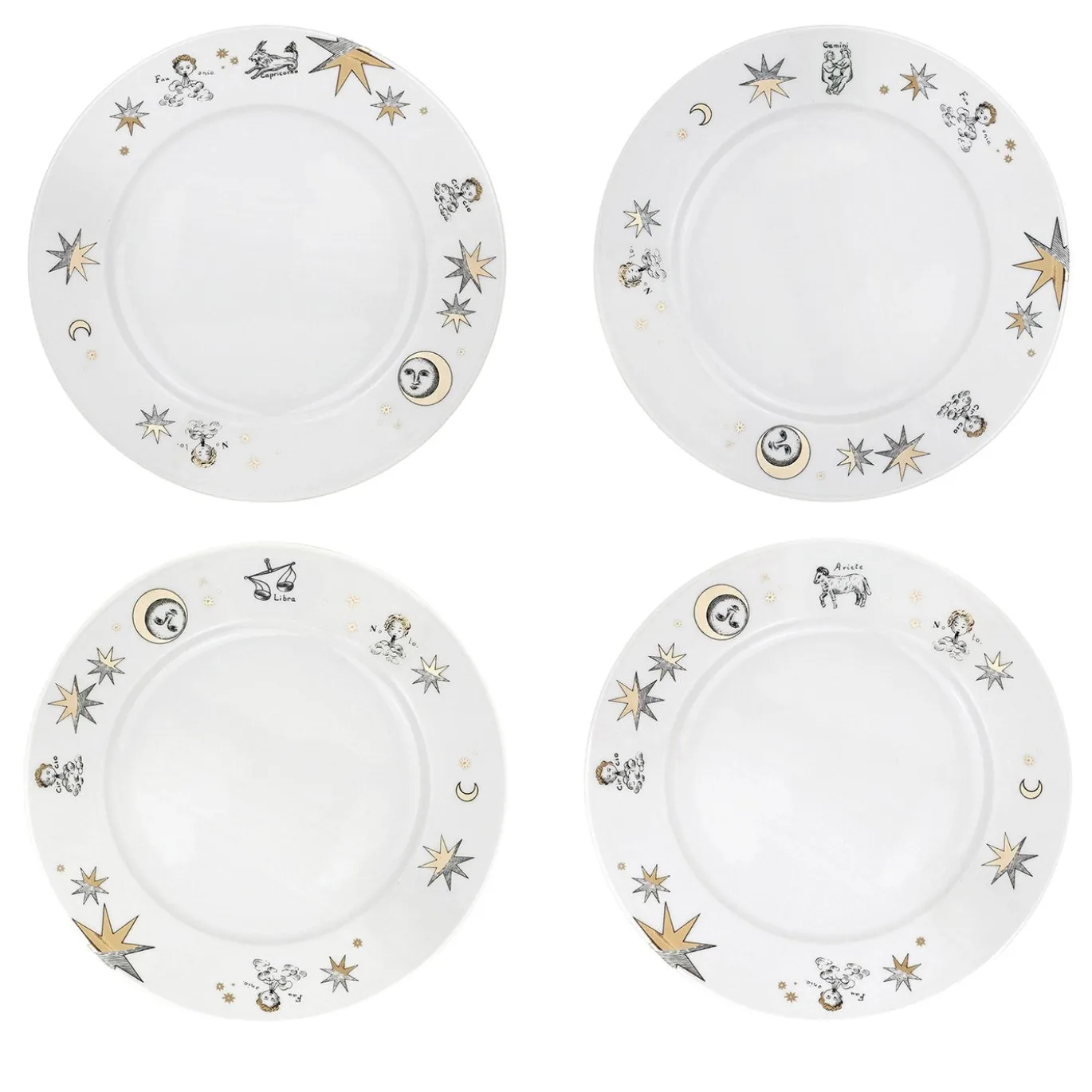 Set di 12 piatti da frutta Astronomici