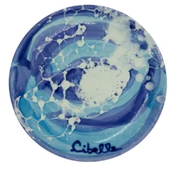 Set di 4 piatti da pane in ceramica con motivo in marmo blu